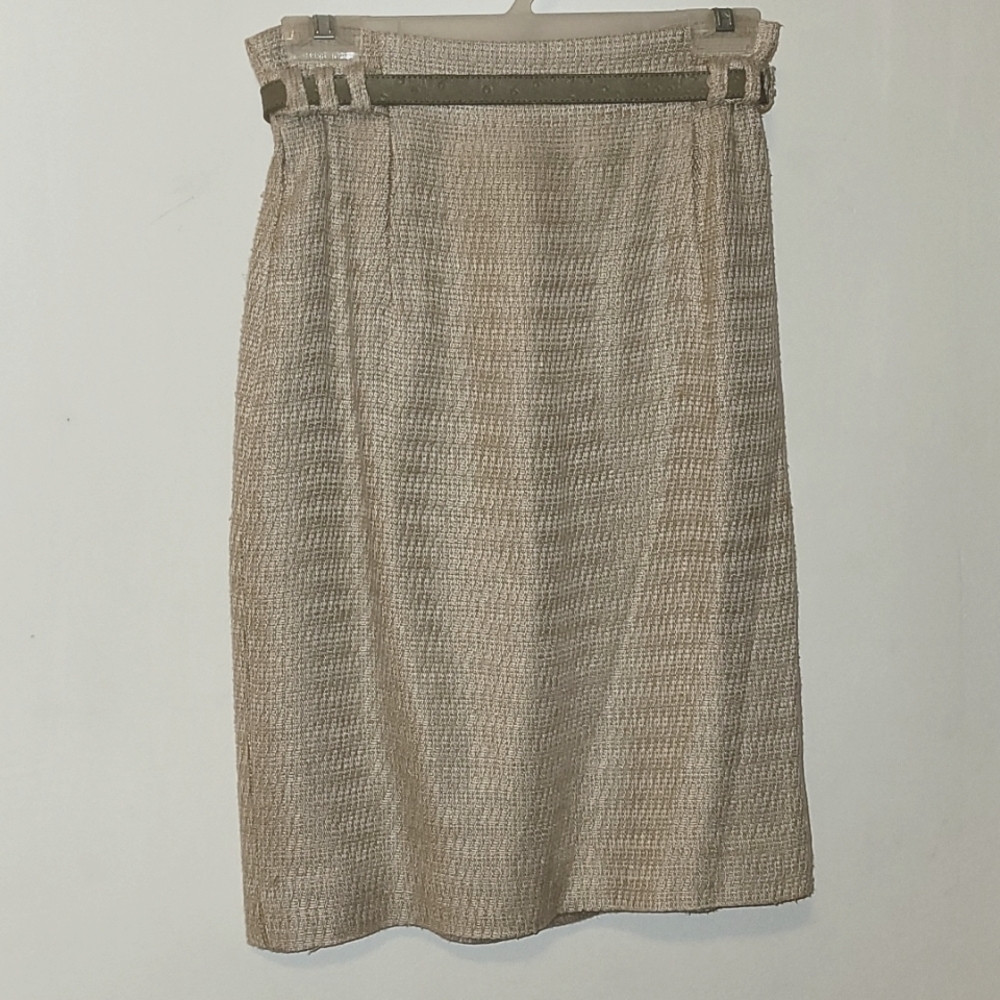 Spitalnick & Co beige skirt & belt, size 8, vintage